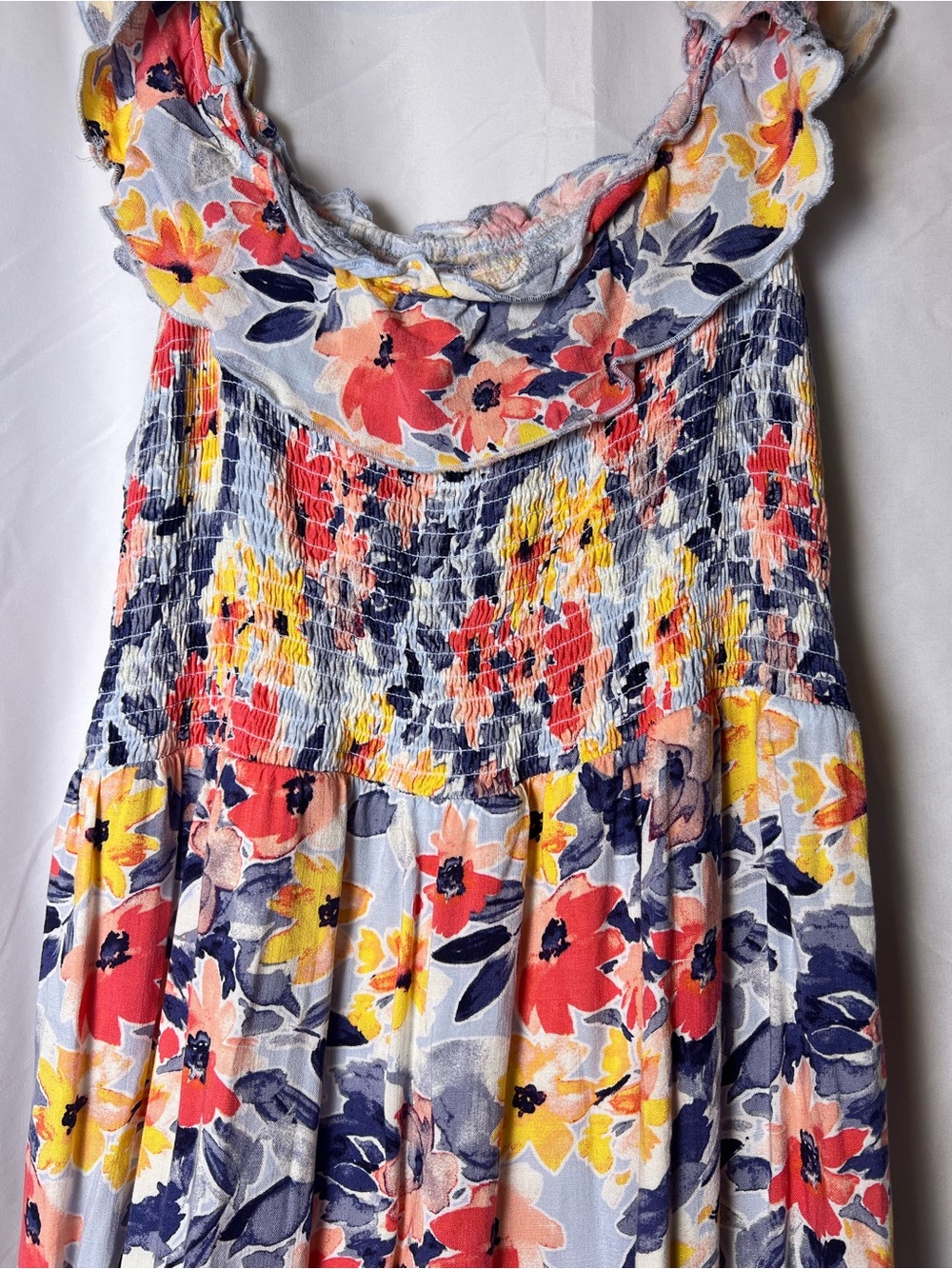 Isabel Maternity Floral Smocked Tiered Maxi Dress - Size Large